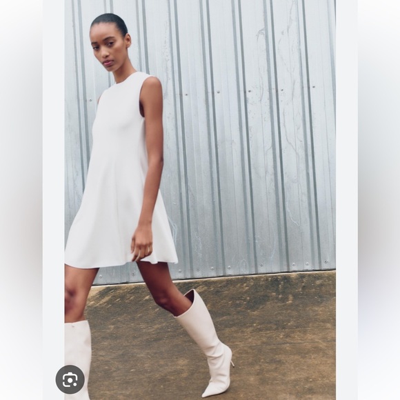 Zara Stretch Knit Skater Sleeveless Dress | Small - Picture 3 of 6